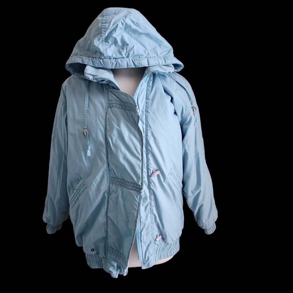 Vintage 80s Kent Street Womens Jacket‎ Size Small Ski Pastel Blue Retro Full Zip